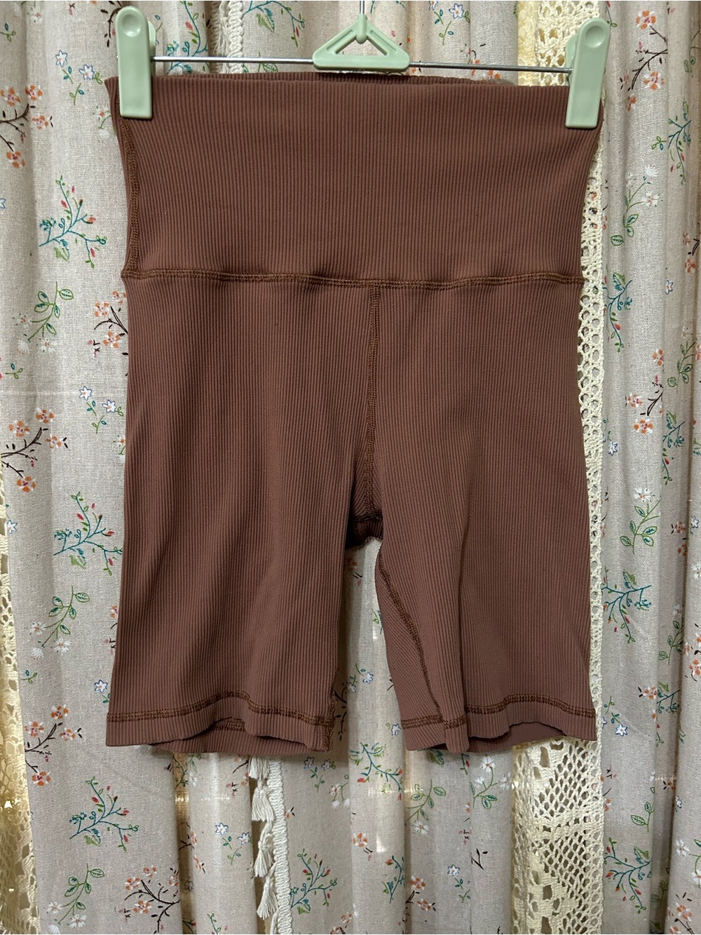 OFFLINE by Aerie Ribbed Biker Shorts Brown High Rise Medium